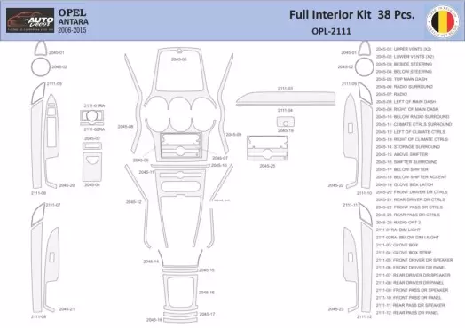 Opel Antara 2006-2015 Interior WHZ Dashboard trim kit 38 Parts