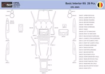 Opel Antara 2006-2015 Inleg dashboard Interieurset aansluitend en pasgemaakt 26 Delen