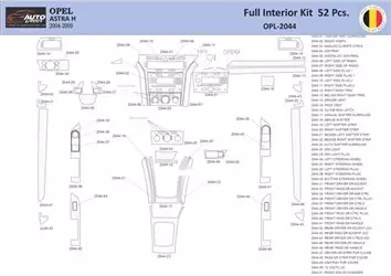 Opel Astra-H Interior WHZ Dashboard trim kit 52 Parts