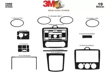 Ford Focus 10.2010 3D Inleg dashboard Interieurset aansluitend en pasgemaakt op he 19 -Teile