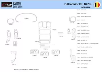 Dodge Caravan 2005-2007 Mascherine sagomate per rivestimento cruscotti 18 Decori