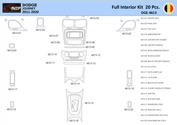 Dodge Journey 2011-2022 Mittelkonsole Armaturendekor WHZ Cockpit Dekor 20 Teilige - 1- Cockpit Innenraum Dekor 