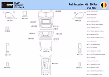 Fiat Freemont 2011-2015 Interior WHZ Dashboard trim kit 20 Parts
