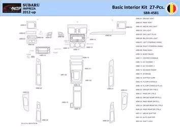 Subaru Impreza 2012 Kit la décoration du tableau de bord 27 Pièce - 1 - habillage decor de tableau de bord