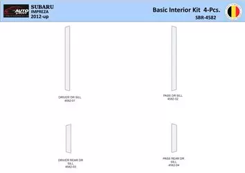 Subaru Impreza 2012 Interior WHZ Dashboard trim kit 4 Parts