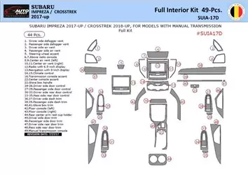 Subaru Impreza Crosstreck 2018-2022 Inleg dashboard Interieurset aansluitend en pasgemaakt Delen