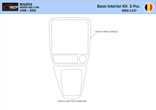 Mazda MX5 2000 Kit la décoration du tableau de bord 2 Pièce - 1 - habillage decor de tableau de bord