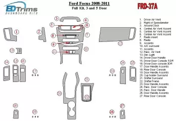 Ford Focus 2008-2011 Full Set, 3 and 5 Doors Interior BD Dash Trim Kit