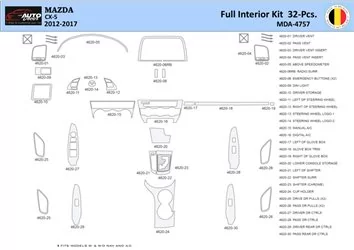 Mazda CX5 2012-2017 Mittelkonsole Armaturendekor WHZ Cockpit Dekor 32 Teilige - 1- Cockpit Innenraum Dekor 