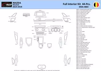 Mazda 3 2014-2018 Interior WHZ Dashboard trim kit 44 Parts
