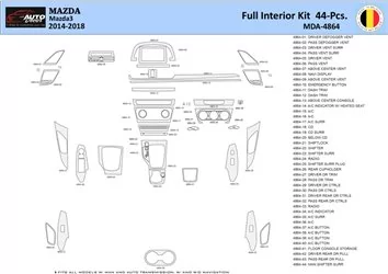 Mazda 3 2014-2018 Mittelkonsole Armaturendekor WHZ Cockpit Dekor 44 Teilige - 1- Cockpit Innenraum Dekor Mazda 3 2014-2018 Mittelkonsole Armaturendekor WHZ Cockpit Dekor 44 Teilige - 1- Cockpit Innenraum Dekor