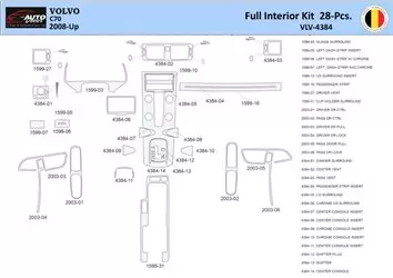 Volvo C70 2008 Interieur WHZ Dashboardafwerkingsset 28 onderdelen
