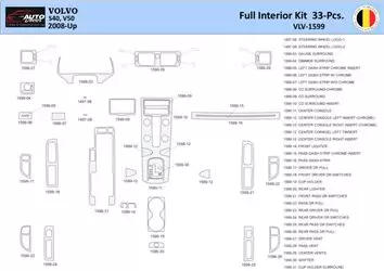 Volvo S50 2004-2009 Kit rivestimento cruscotto interno WHZ 33 parti