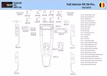 Volvo S80 2007 Interior WHZ Dashboard trim kit 26 Parts