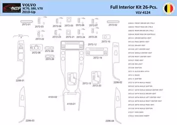 Volvo XC70-S80-V70 2008–2016 Innenraum WHZ Armaturenbrettverkleidungssatz 26 Teile