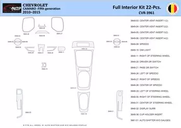 Chevrolet Camaro 2010-2015 Inleg dashboard Interieurset aansluitend en pasgemaakt 22 Delen