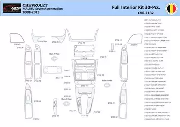 Chevrolet-Malibu-2008-2012 Interior WHZ Dashboard trim kit 30 Parts