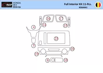 Honda CR-V 2016-2022 Kit la décoration du tableau de bord 15 Pièce - 1 - habillage decor de tableau de bord