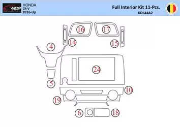 Honda CR-V 2016-2022 Kit la décoration du tableau de bord 16 Pièce - 1 - habillage decor de tableau de bord