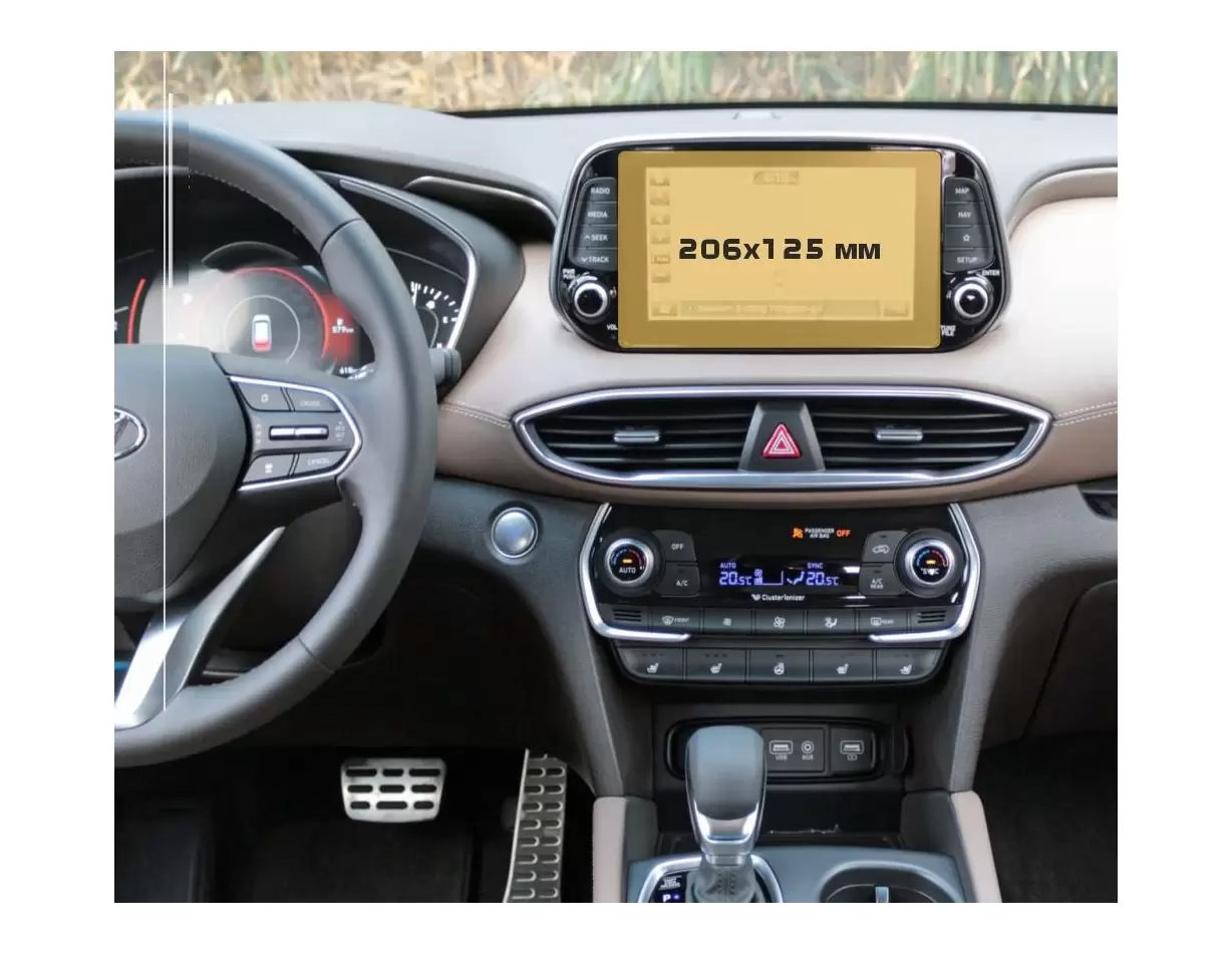 Hyundai Elantra 2020 - Present Multifunctional system 10,25" HD transparant navigatiebeschermglas