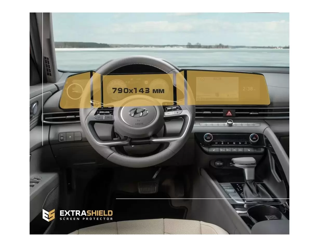 Hyundai Creta 2020 - Present Multimedia 10,25" HD transparant navigatiebeschermglas