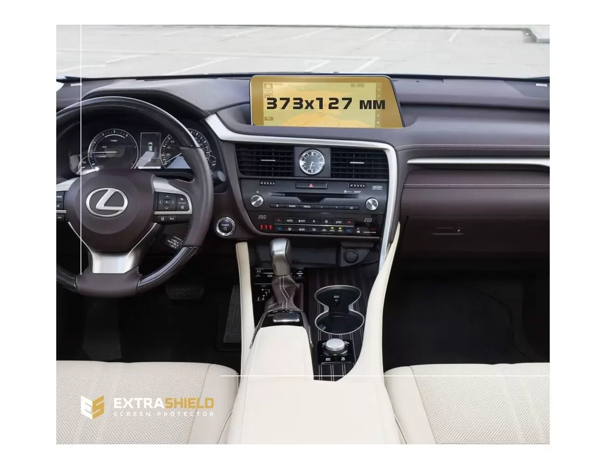Lexus RX 2015 - 2019 Multimedia 12,3" DisplayschutzGlass Kratzfest Anti-Fingerprint Transparent - 1- Cockpit Dekor Innenraum