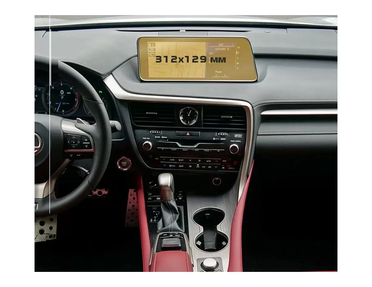 Lexus RX 2015 - 2019 Multimedia 8" HD transparant navigatiebeschermglas