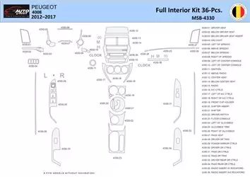 Peugeot 4008 2012-2017 Interior WHZ Dashboard trim kit 36 Parts