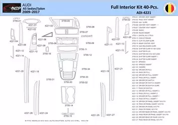Audi A5 2008–2016 Kit la décoration du tableau de bord 40 Pièce - 1