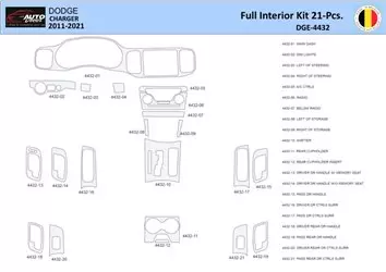 Dodge Charger LD 2011-2022 Kit la décoration du tableau de bord 21 Pièce - 1 - habillage decor de tableau de bord