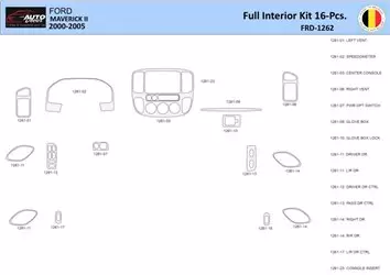 Ford Maverick II 2000-2005 Inleg dashboard Interieurset aansluitend en pasgemaakt 16 Delen
