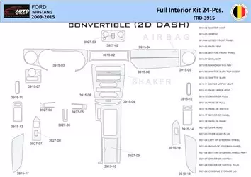 Ford Mustang 2010-2015 Inleg dashboard Interieurset aansluitend en pasgemaakt 24 Delen