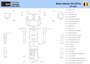 Toyota 4Runner 2010-2014 Kit rivestimento cruscotto interno WHZ 33 parti