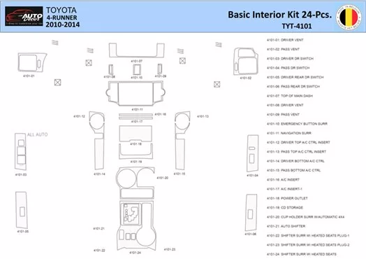 Toyota 4Runner 2010-2014 Mittelkonsole Armaturendekor WHZ Cockpit Dekor 33 Teilige - 1- Cockpit Innenraum Dekor Toyota 4Runner 2010-2014 Mittelkonsole Armaturendekor WHZ Cockpit Dekor 33 Teilige - 1- Cockpit Innenraum Dekor