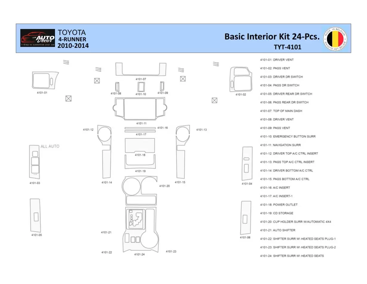Toyota 4Runner 2010-2014 Mittelkonsole Armaturendekor WHZ Cockpit Dekor 33 Teilige - 1- Cockpit Innenraum Dekor Toyota 4Runner 2010-2014 Mittelkonsole Armaturendekor WHZ Cockpit Dekor 33 Teilige - 1- Cockpit Innenraum Dekor