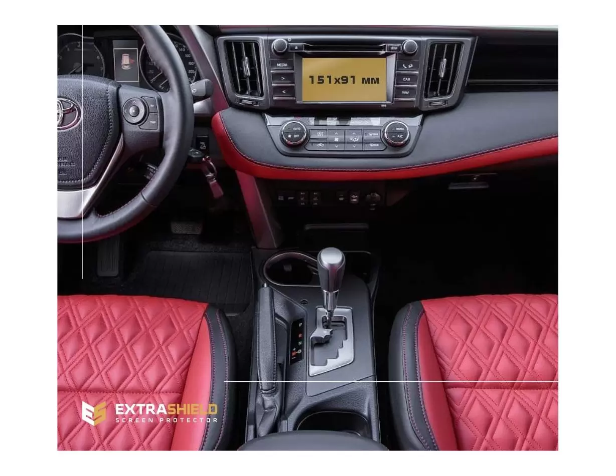 Toyota RAV4 2018 - Present Multimedia 6,5" DisplayschutzGlass Kratzfest Anti-Fingerprint Transparent - 1- Cockpit Dekor Innenrau