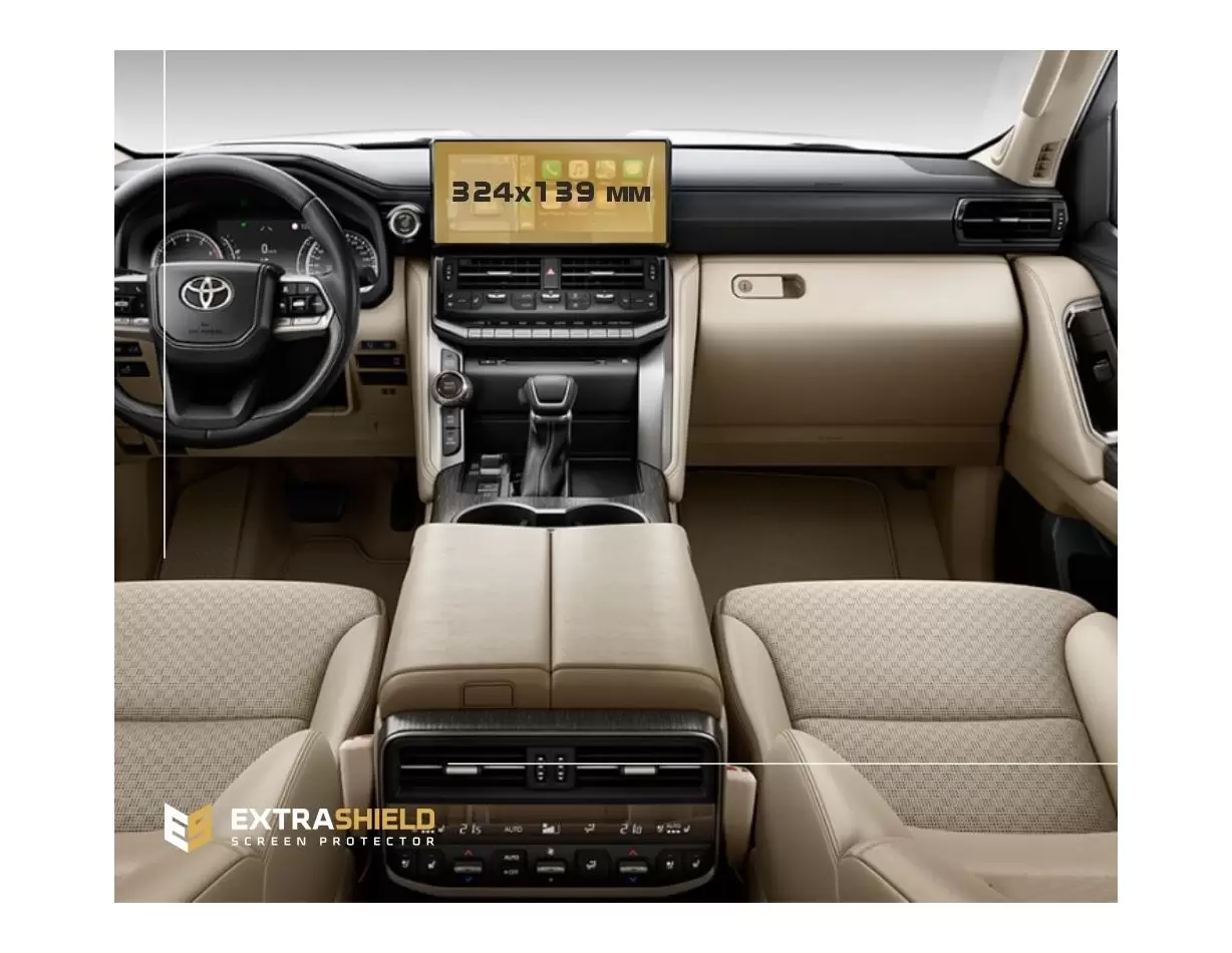 Toyota Land Cruiser 300 2021 - Present Full color LCD monitor (12.3") HD transparant navigatiebeschermglas