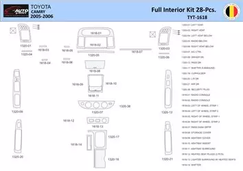 Toyota Camry 2005-2006 Kit la décoration du tableau de bord 28 Pièce - 1 - habillage decor de tableau de bord