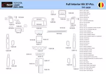 Toyota Camry 2005-2006 Mascherine sagomate per rivestimento cruscotti 37 Decori