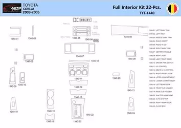 Toyota Corolla 2003 Mittelkonsole Armaturendekor WHZ Cockpit Dekor 22 Teilige - 1- Cockpit Dekor Innenraum