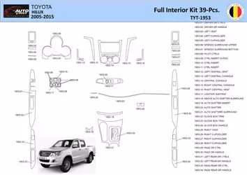 Toyota Hilux 2005 Interior WHZ Dashboard trim kit 39 Parts