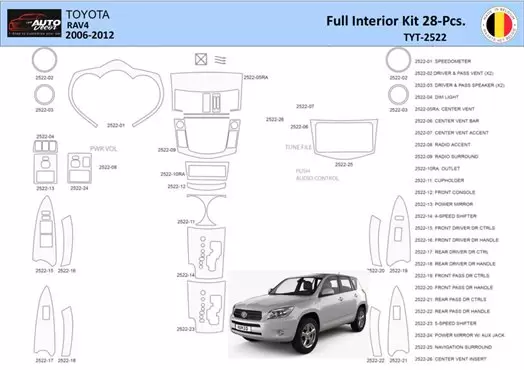 Toyota Rav4 2006 Mascherine sagomate per rivestimento cruscotti 28 Decori