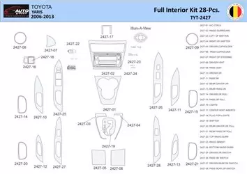 Toyota Yaris 2006-2013 Interior WHZ Dashboard trim kit 28 Parts