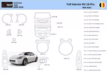 Nissan 370Z-2009 Interior WHZ Dashboard trim kit 16 Parts