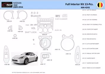 Nissan 370Z-2009 Interior WHZ Dashboard trim kit 13 Parts