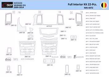 Nissan Murano 2011 Interior WHZ Dashboard trim kit 22 Parts