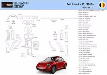 VolksWagen Beetle 2002-2005 Inleg dashboard Interieurset aansluitend en pasgemaakt 41 Delen