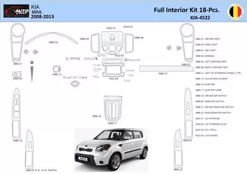 KIA Soul 2011 Interior WHZ Dashboard trim kit 22 Parts
