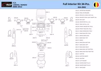 KIA Carens 2009 Interior WHZ Dashboard trim kit 34 Parts