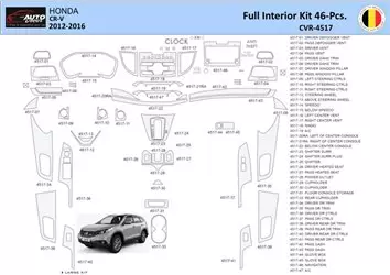 Honda CR-V 2012-2016 Inleg dashboard Interieurset aansluitend en pasgemaakt 46 Delen